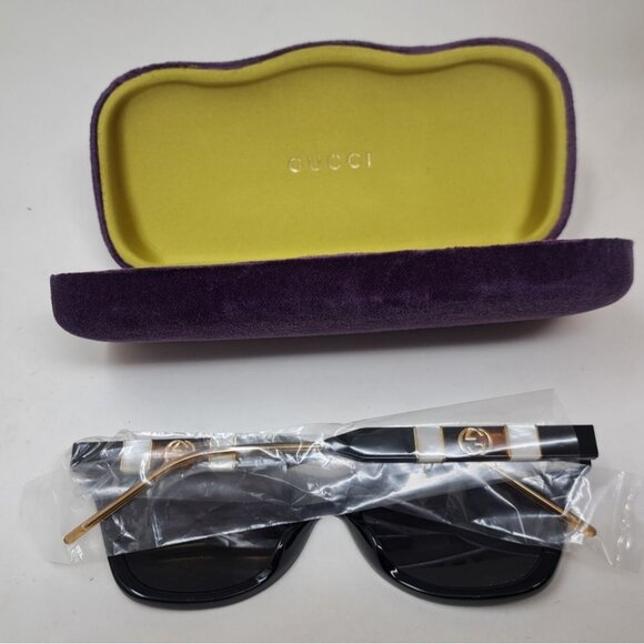 Gucci Sunglasses Cat Eye Mother of Pearl Black Gray GG0598S 001 53-18-145 - Picture 3 of 16